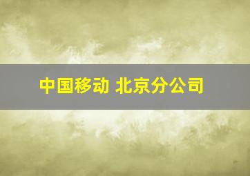 中国移动 北京分公司